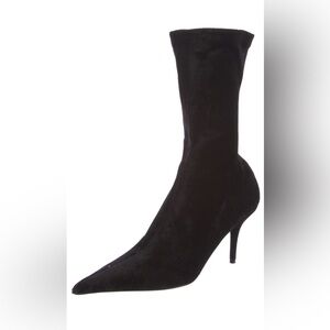Balenciaga Black Heeled Velvet Boots